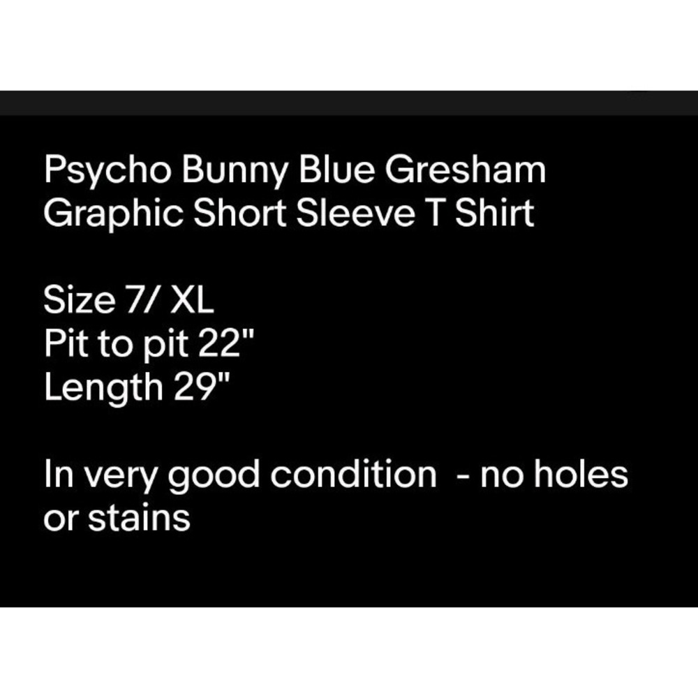 Psycho Bunny Blue Gresham Graphic Short Sleeve T Shirt Sz 7/XL - Picture 7 of 7